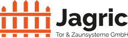 schriftzug jagric orange mit schwarzem zaun